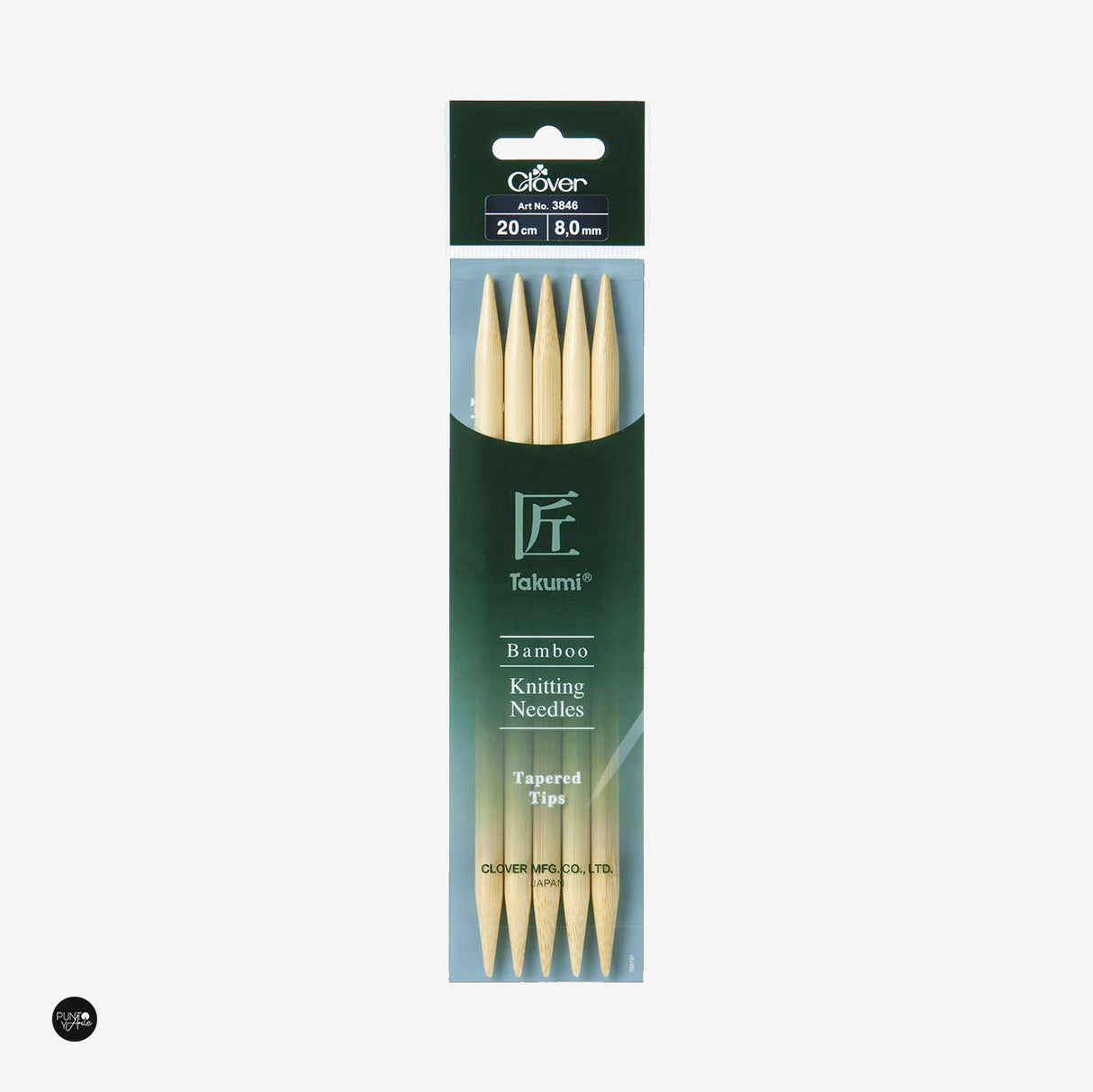 Agujas de Tejer de Doble Punta de Bambú Takumi 20cm Clover | Calidad y Comodidad