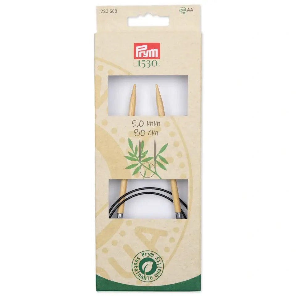 Agujas de Tejer Circulares de Bambú Prym 1530 - Suavidad, Flexibilidad y Sostenibilidad en Cada Punto