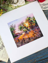 Cross Stitch Kit "Harmony of Nature" MP Studia SNV-1019 - Forest landscape 14x14 cm Aida 16 ct