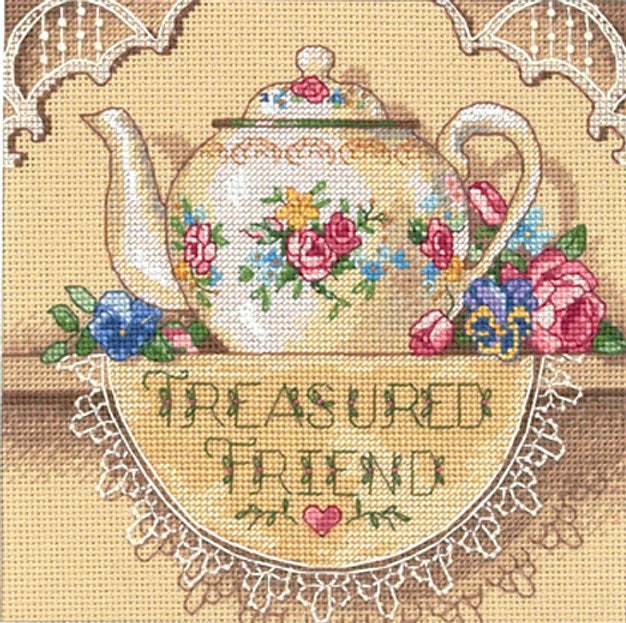 Treasured Friend Teapot - 06904 Dimensions - Cross Stitch Kit