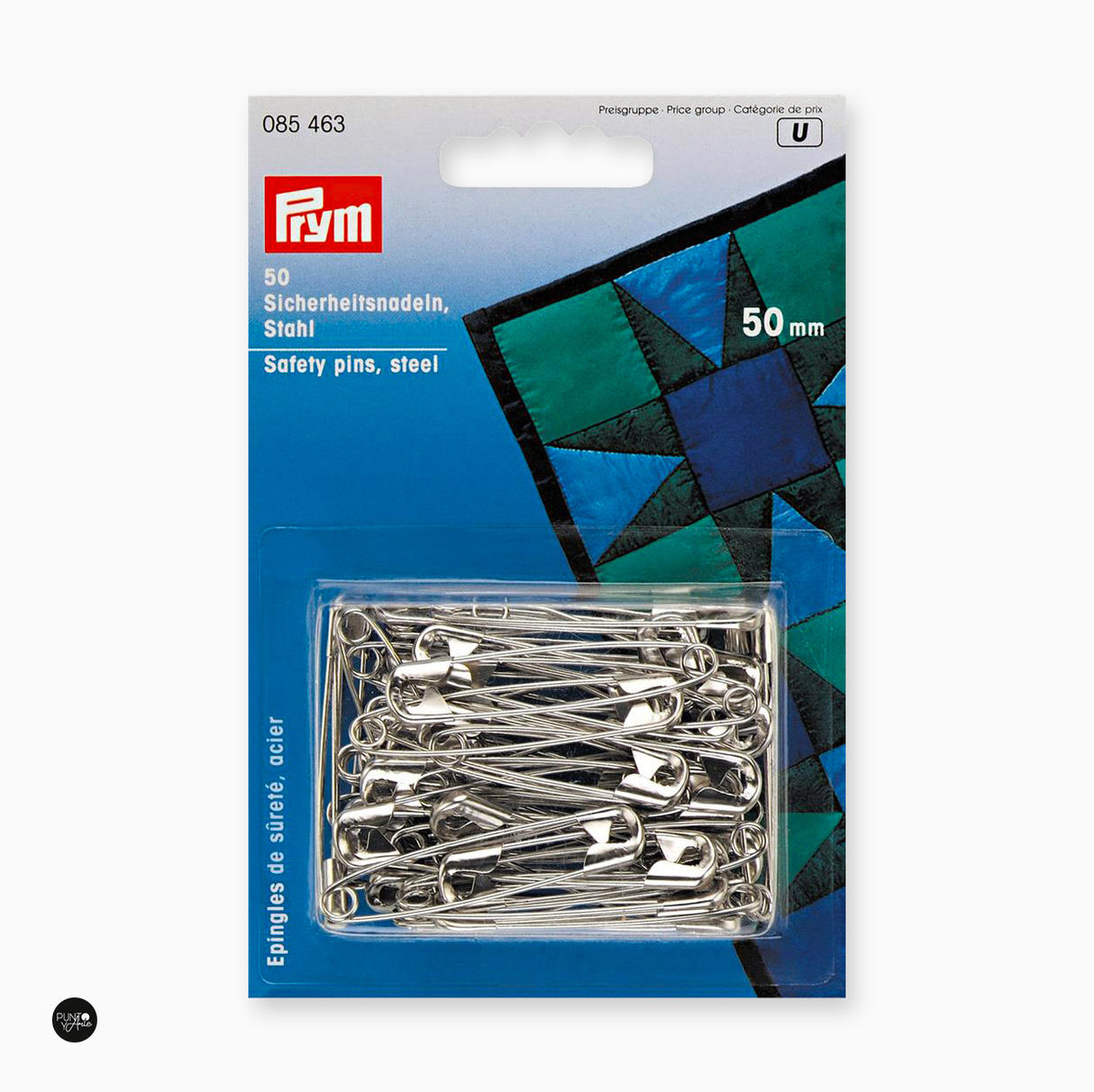 Safety Pins 3 Silver Color Steel 50 pcs. - Prym 085463