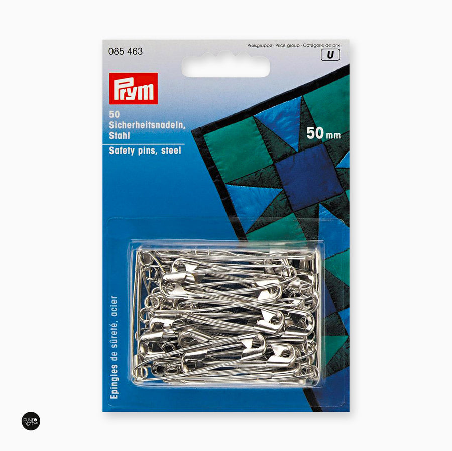 Imperdibles 3 Acero Color Plata 50 pz. Prym 085463 - accesorio Prym para accesorios de mercería