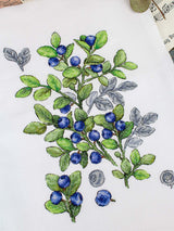 Cross Stitch Kit "Bilberry" MP Studia SNV-931 - Wild botanical blueberries 28x20 cm Aida 16 ct