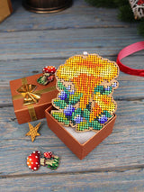 Wooden Bead Embroidery Kit “Chanterelle Mushroom” MP Studia SO-148 – Christmas Decoration 8×6 cm