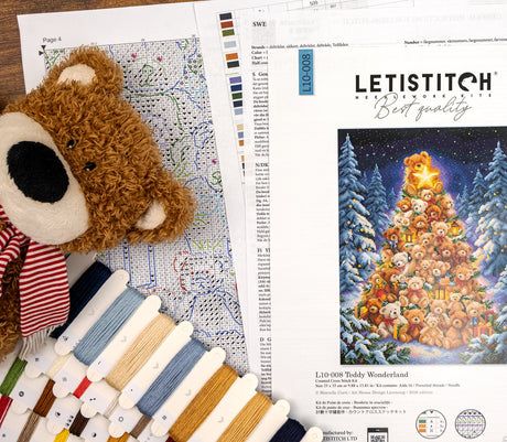 Kit de Punto de Cruz Letistitch L10-008 Teddy Wonderland – contenido y detalles del kit (2)