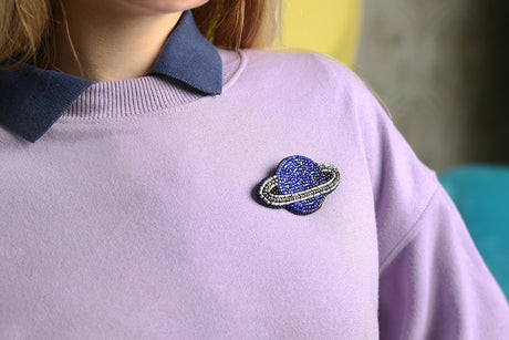 10-010 Brooch. Saturn - Klart - Bead Embroidery Kit