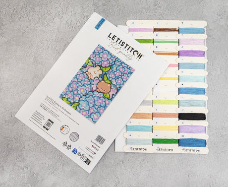 Kit Letistitch L10-012 Hiding in Hydrangea con tarjeta de hilos