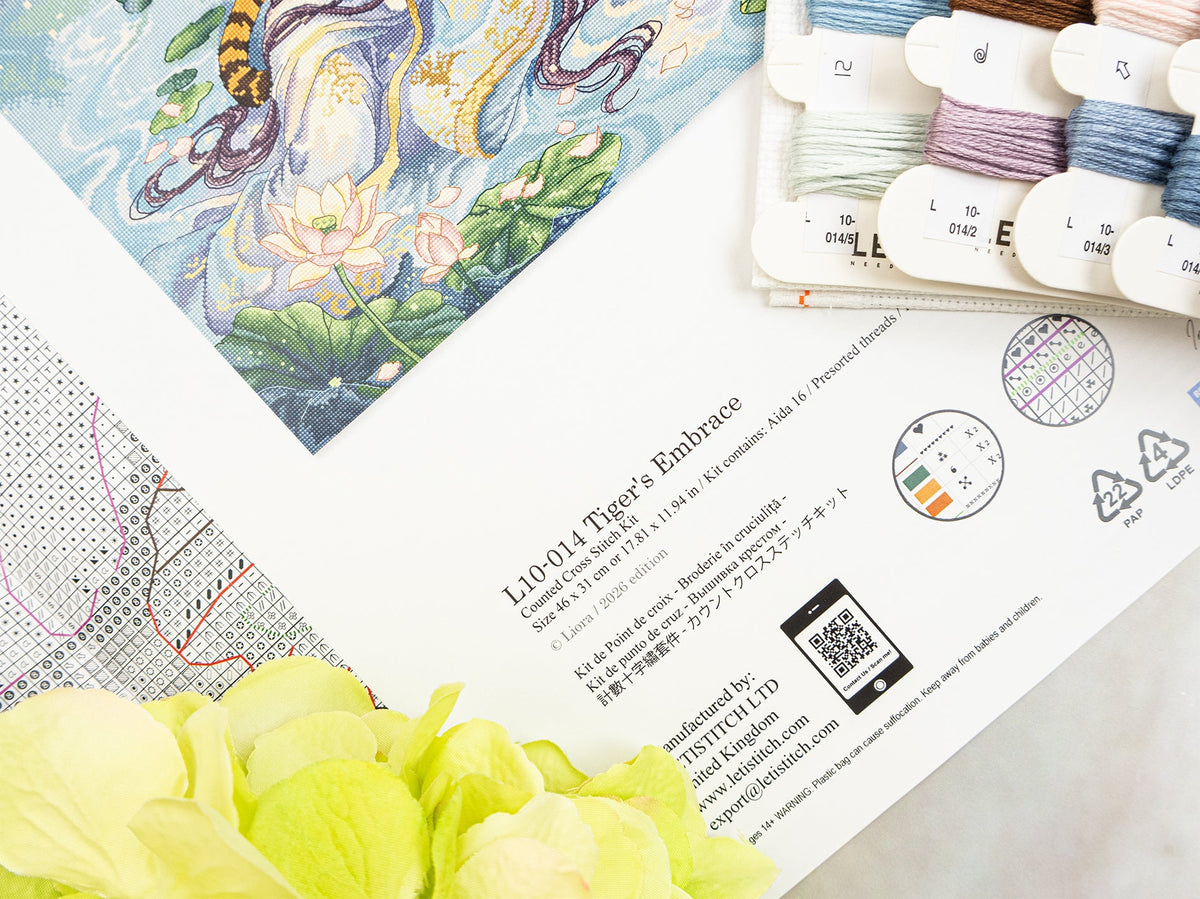 Kit de Punto de Cruz Letistitch L10-014 Tiger's Embrace – contenido y detalles del kit (3)
