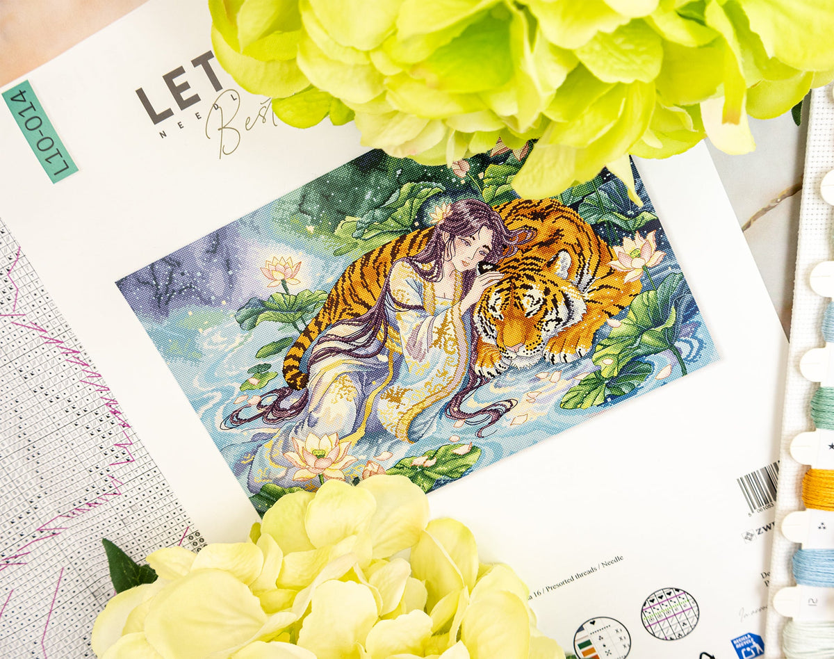 Kit de Punto de Cruz Letistitch L10-014 Tiger's Embrace – contenido y detalles del kit (6)