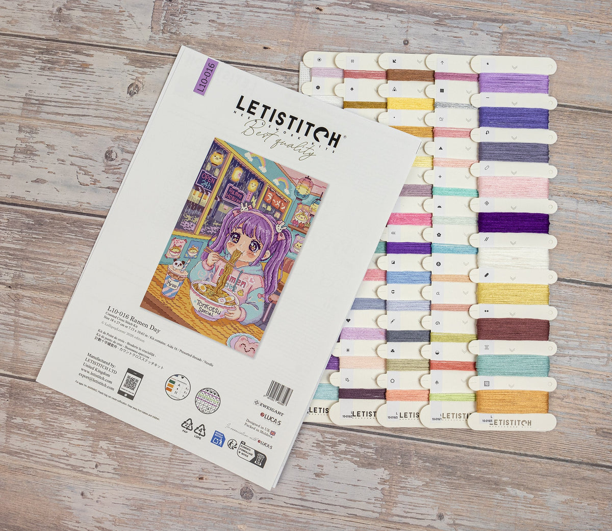 Kit de Punto de Cruz Letistitch L10-016 Ramen Day – contenido y detalles del kit (2)