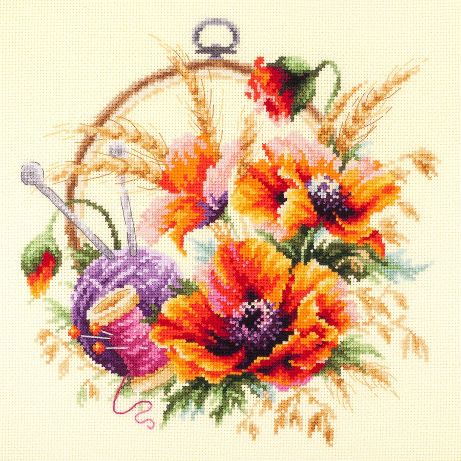 Kit de punto de cruz Magic Needle 100-123 – Amapolas para Bordadora