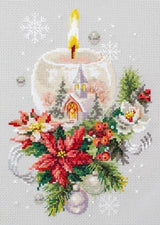 100-231 Bougie de Noël. Kit point de croix aiguille magique