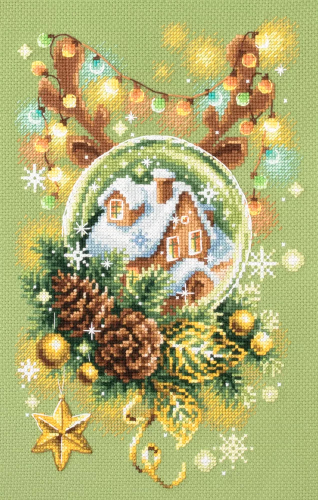 100-245 Lumière de Noël. Kit de point de croix à aiguille magique