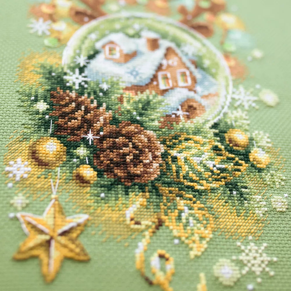 100-245 Lumière de Noël. Kit de point de croix à aiguille magique