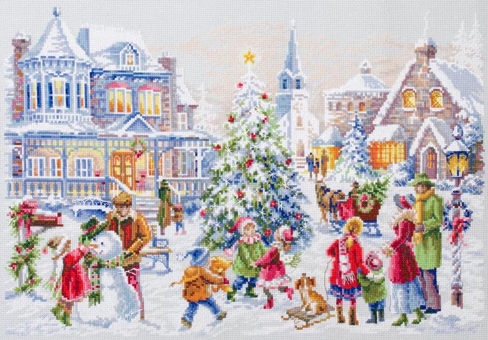 Scène de Noël enchantée - Kit de point de croix « Veille de Noël » par Magic Needle 100-250