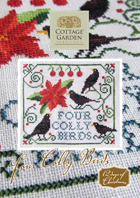 Vier Colly-Vögel – Kreuzstichmuster – Cottage Garden Samplings