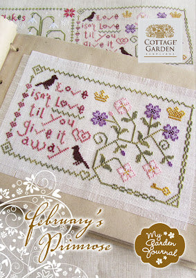 February’s Primrose - Gráfico Punto de Cruz - Cottage Garden Samplings