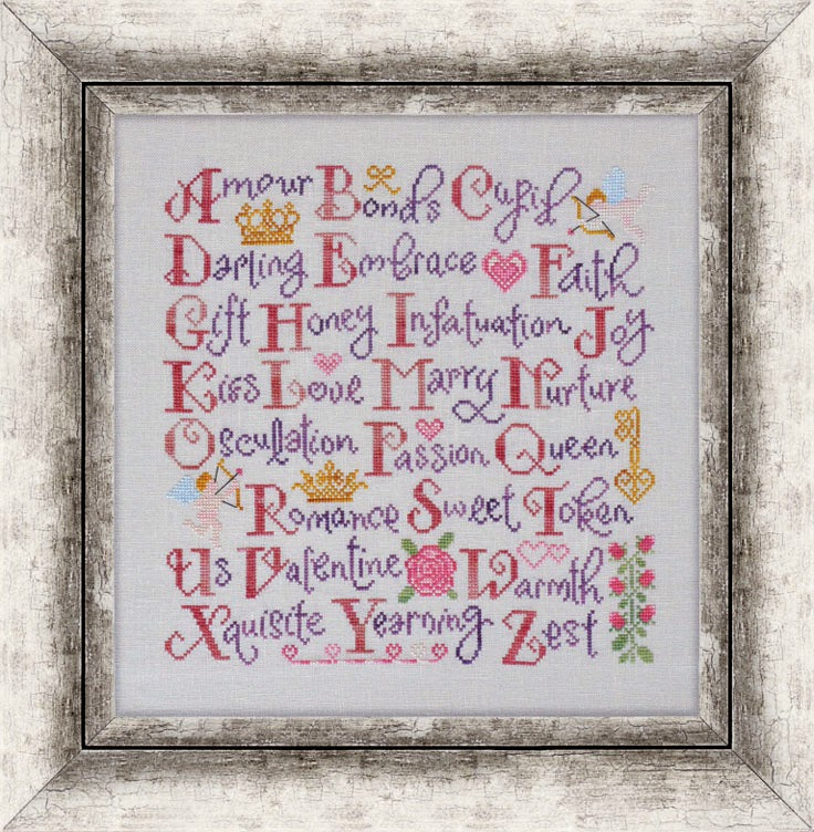 Valentine-Sampler - Kreuzstichmuster - Cottage Garden Samplings