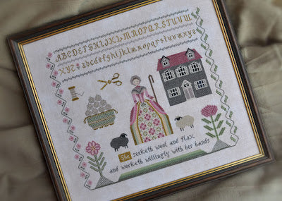 Stickmuster Sprüche 31,13 – Kreuzstichmuster – Cottage Garden Samplings