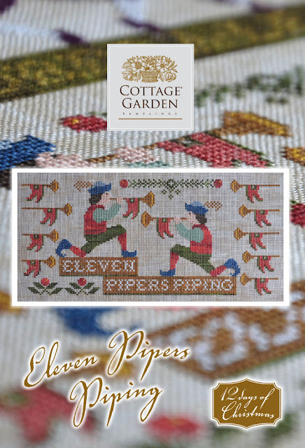 Eleven Pipers Piping - Kreuzstichmuster - Cottage Garden Samplings