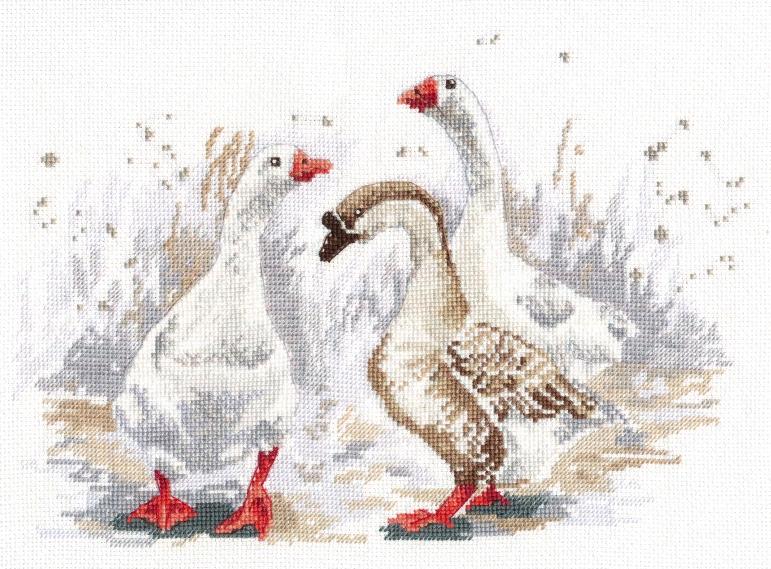 1084 Three funny geese - OVEN - Cross stitch kit