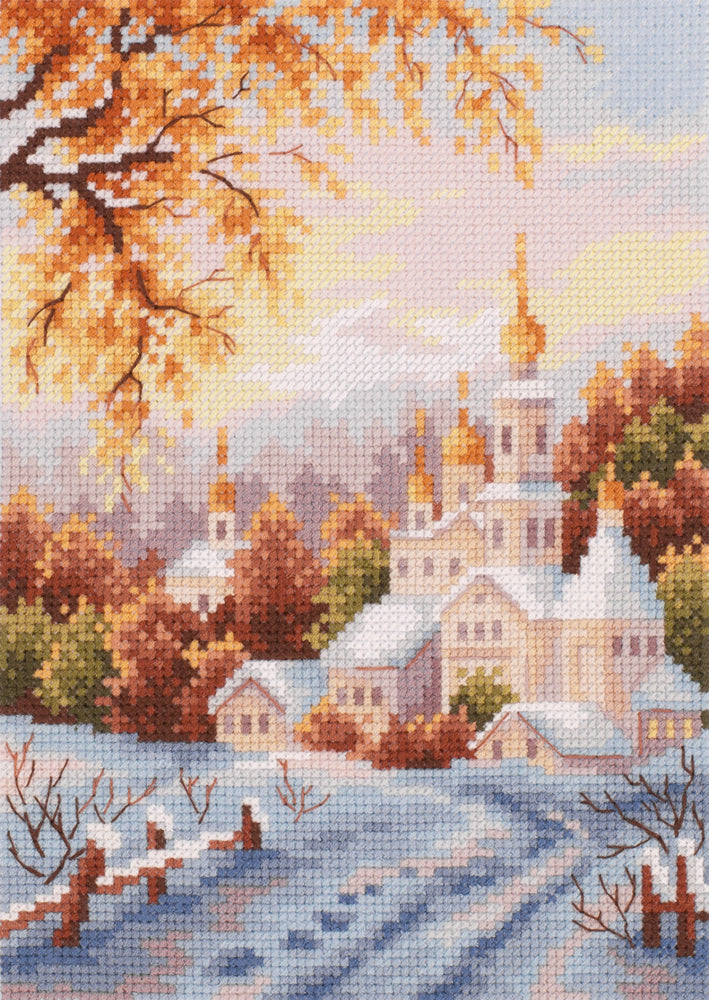 110-061 Snow Monastery. Kit de Punto de Cruz Magic Needle
