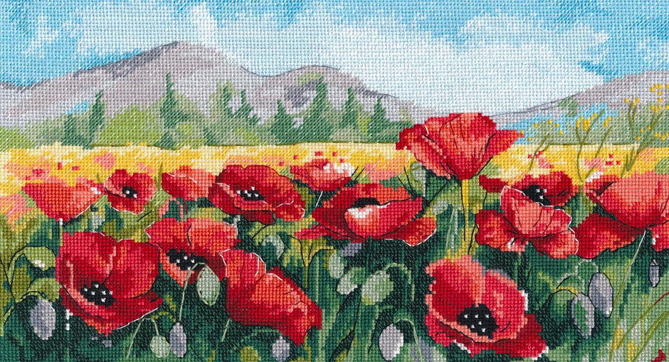 Poppies. Field - 1190 OVEN - Cross stitch kit