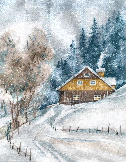 1242 Silence d'hiver - FOUR - Kit de point de croix
