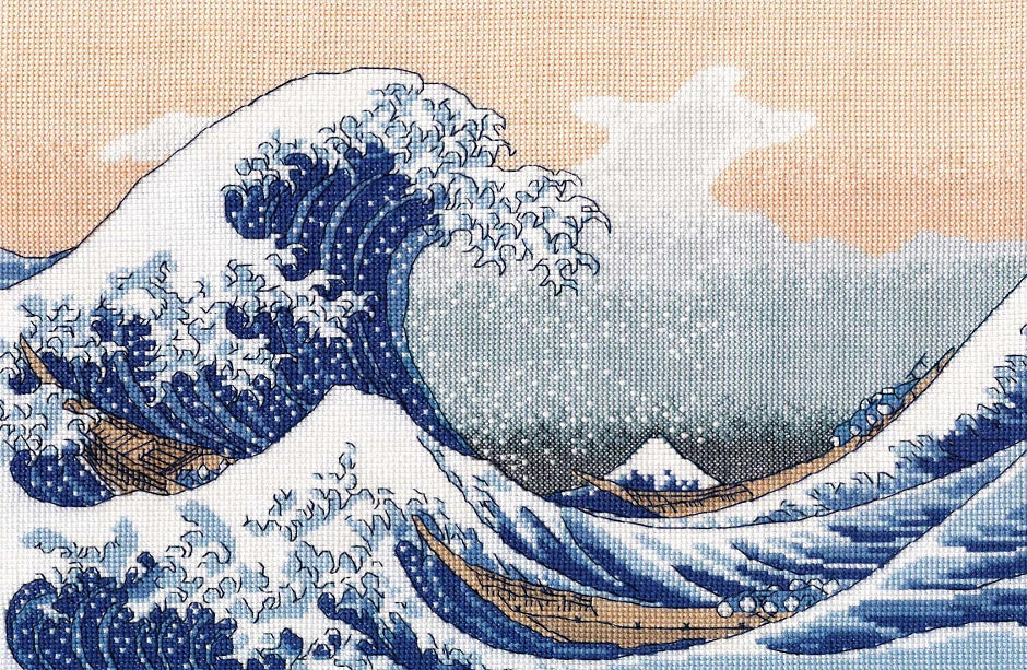 La grande vague au large de Kanagawa - 1255 OVEN - Kit de point de croix