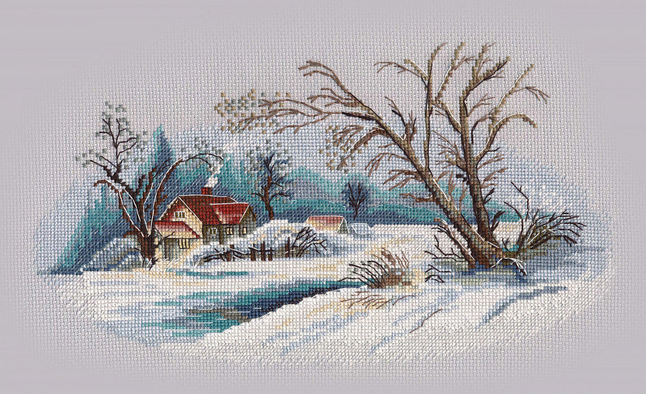 Paysage d'hiver - 1300 OVEN - Kit de point de croix