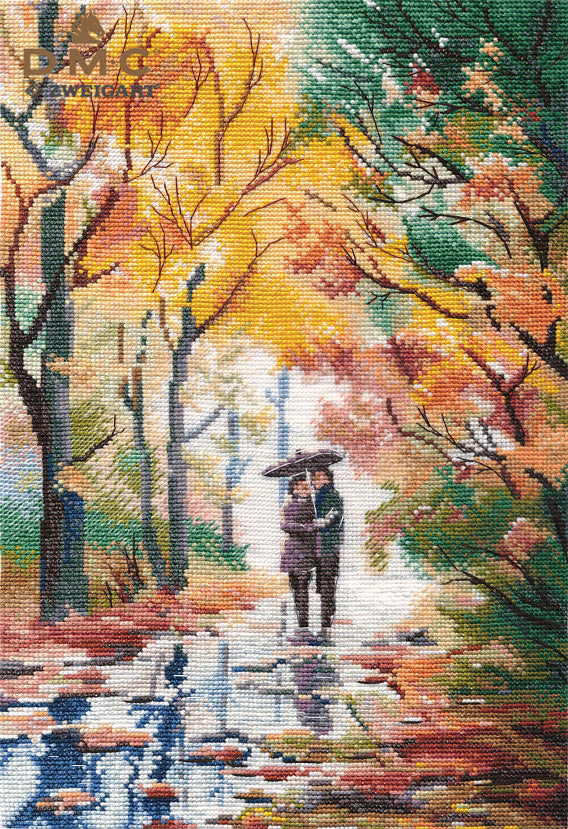 Kit de punto de cruz Oven '1354 – Caminata de Otoño / 1354 / Kit de punto de cruz 20x30 cm