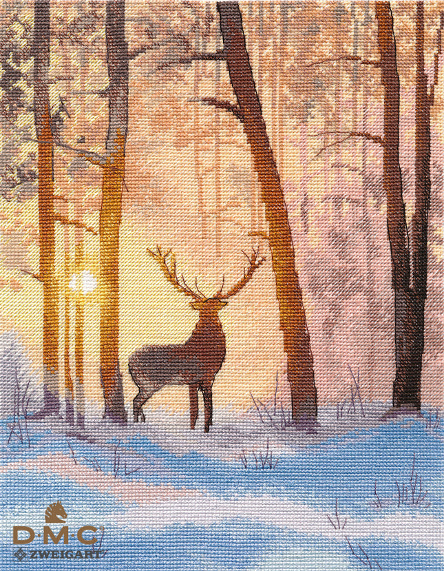 Kit de punto de cruz Oven '1399 – En el bosque de invierno / 1399 / Kit de punto de cruz 20x26 cm