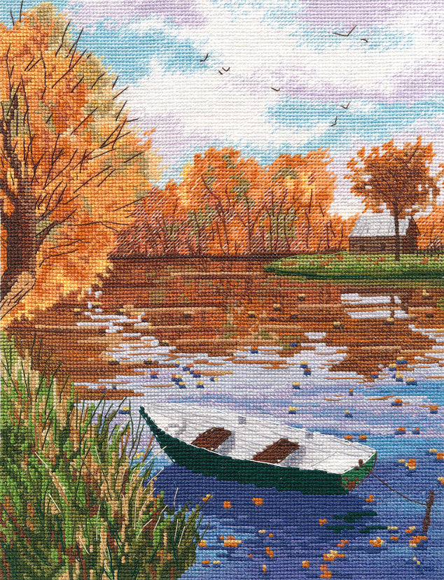 Kit de punto de cruz Oven '1405 – Aliento de otoño / 1405 / Kit de punto de cruz 20x26 cm