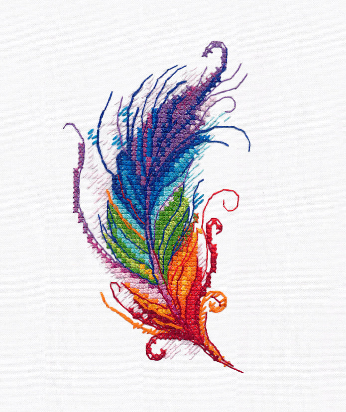 Kit de punto de cruz Oven '1414 – Pluma / 1414 / Kit de punto de cruz 7x12,5 cm