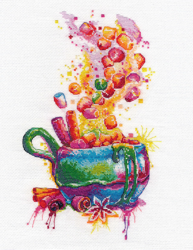 Kit de punto de cruz Oven '1436 – Malvavisco mágico / 1436 / Kit de punto de cruz 16x27 cm