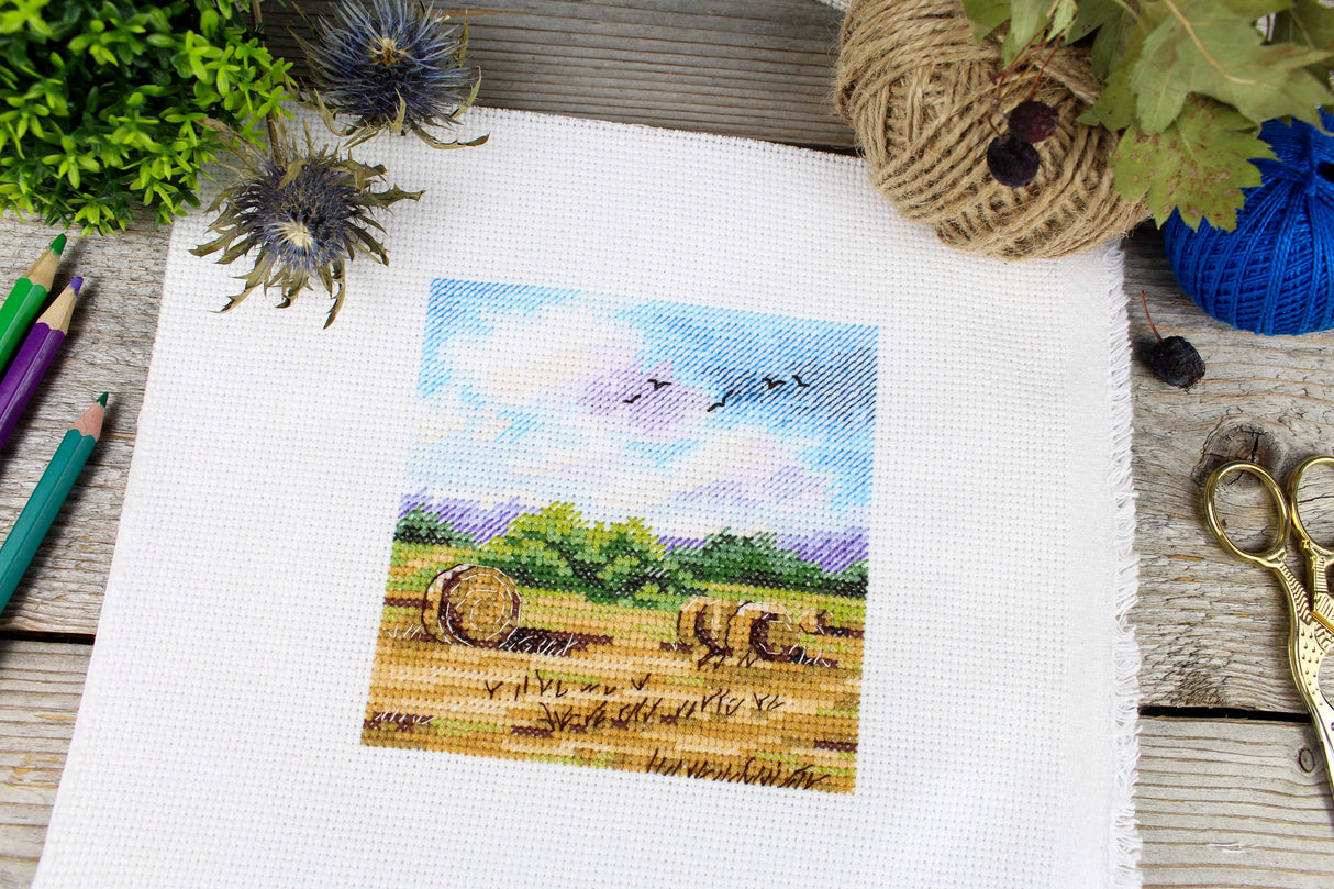 Cross Stitch Kit "Rural Fields" MP Studia SM-994 – Country Landscape