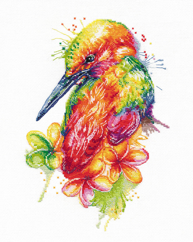 Kit de punto de cruz Oven '1443 – Pájaro del paraíso / 1443 / Kit de punto de cruz 16x24 cm