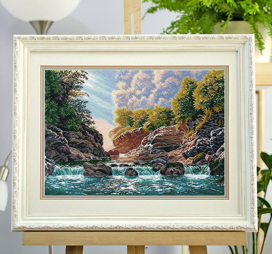 Morning in the Guam Gorge - 1471 OVEN - Cross Stitch Kit