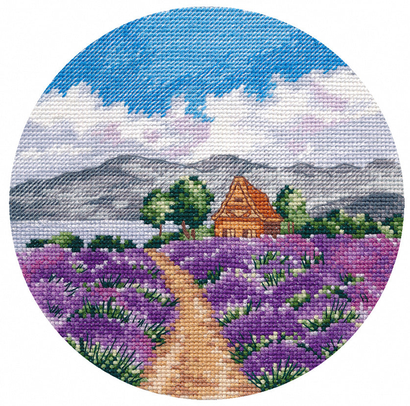 Kit de punto de cruz Oven S1480 – Miniatura. Lavanda / - Kit de punto de cruz 15x15 cm
