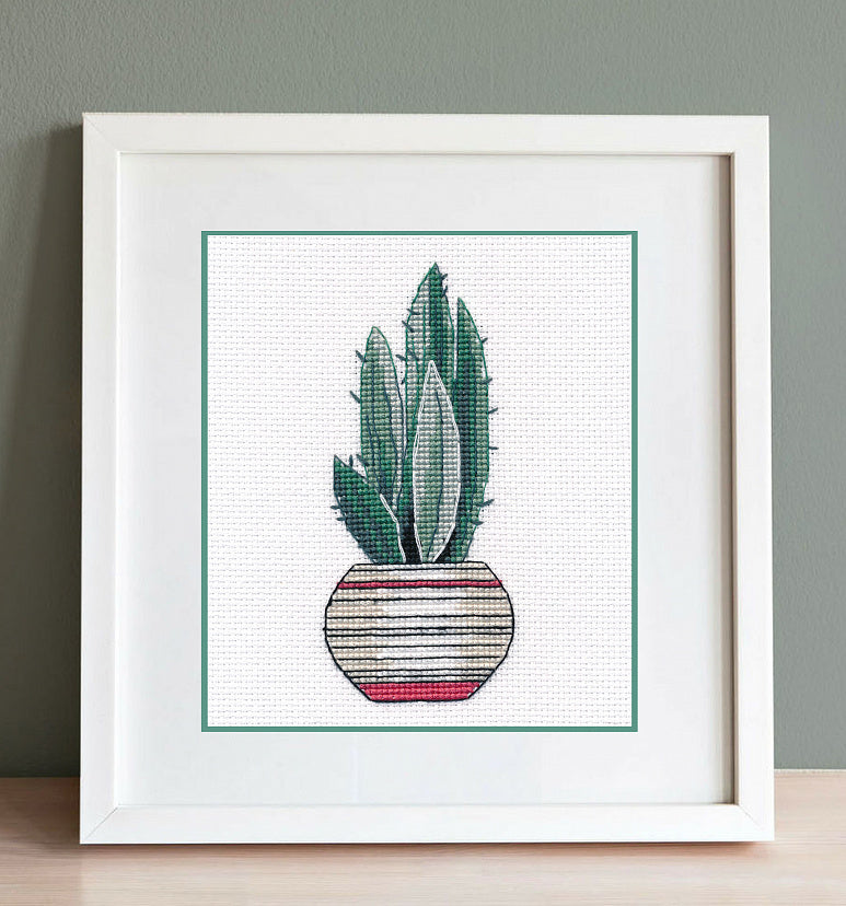 Kit de punto de cruz Oven S1490 – Agave / - Kit de punto de cruz 5x11 cm