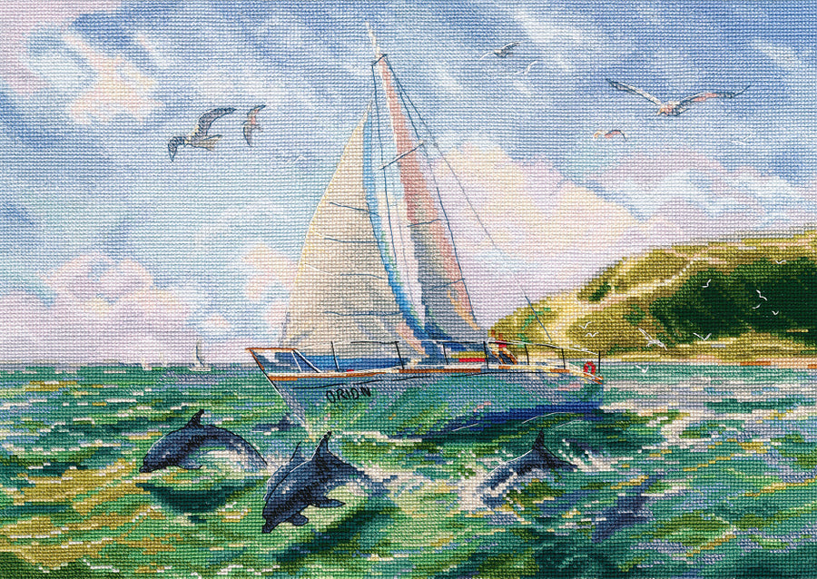 Kit de punto de cruz Oven S1497 – Sea trips / - Kit de punto de cruz 40x29 cm
