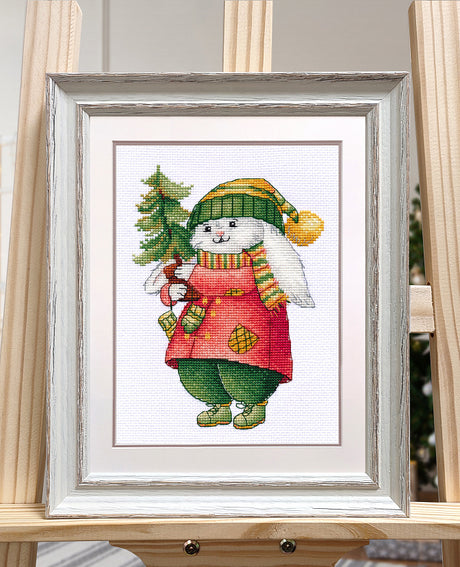 Bunny with Christmas tree - 1511 OVEN - Cross stitch kit