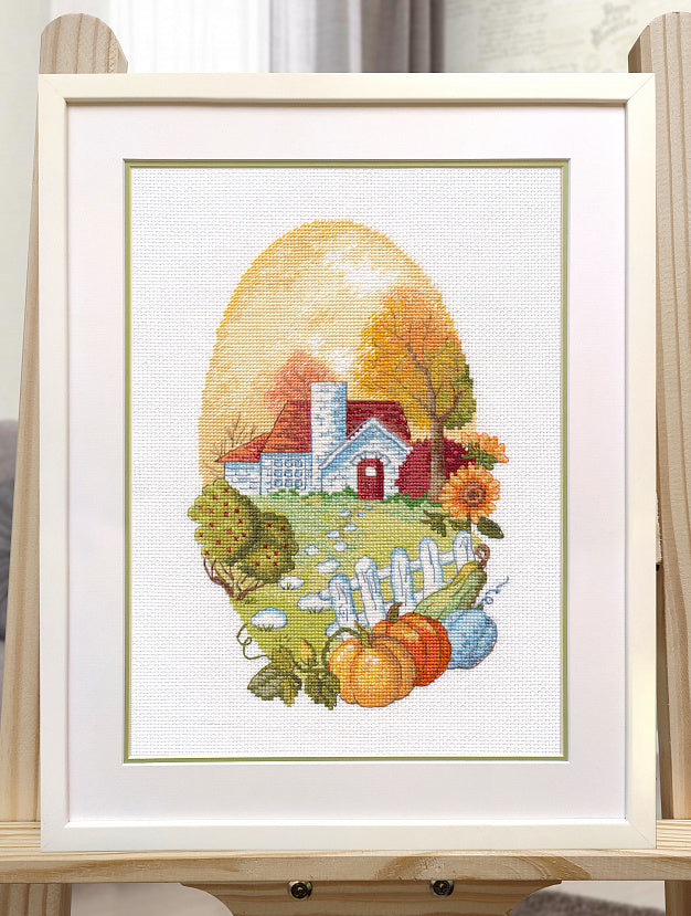 Kit de punto de cruz Oven S1528 – Kit de punto de cruz. Autumn Mood 14x23 cm