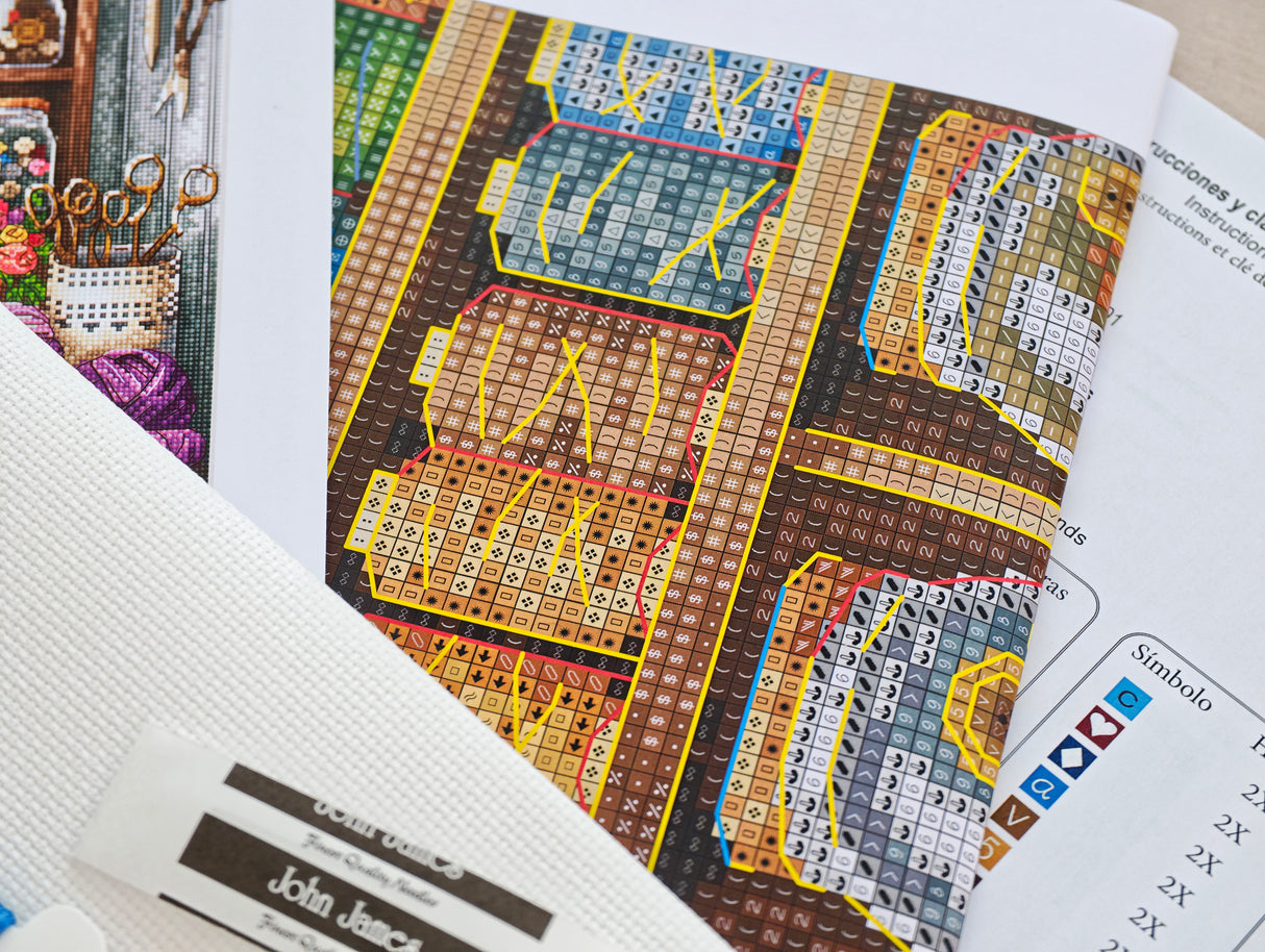 Kit de point de croix AVA Stitch « Salle de couture » ​​P022