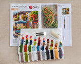 Counted Cross Stitch Kit "The Blue Vespa" – AVA Stitch P168