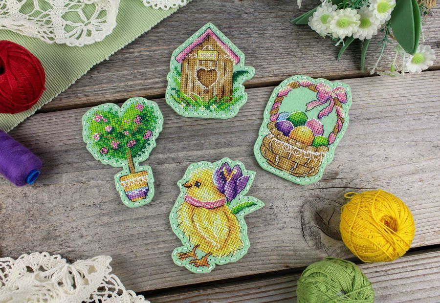 Cross Stitch Kit "Spring Atmosphere. Badges. Magnets" ST-1022 by MP Studia