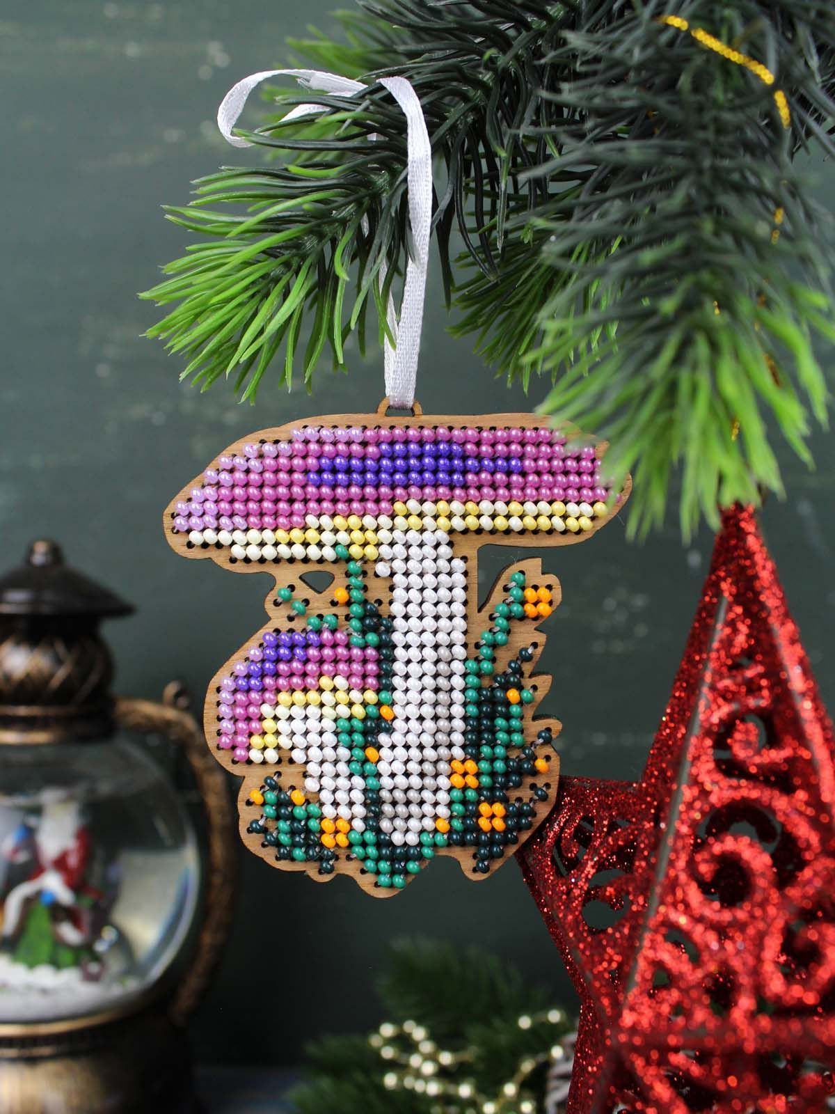 Kit de perles sur bois « Russula » MP Studia SO-150 – Décoration pour sapin de Noël 8 × 7 cm