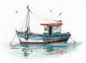 Kit de punto de cruz Oven S1621 – Boat-2 18x13 cm
