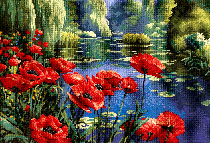 Mohnblumen am See - 20066 Dimensions - Petit-Point-Set