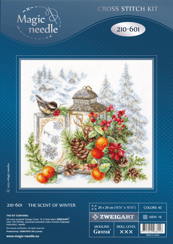 Kit de punto de cruz Magic Needle 210-601 – El Aroma del Invierno,